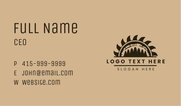 Forest Wood Sawmill Business Card Design Image Preview