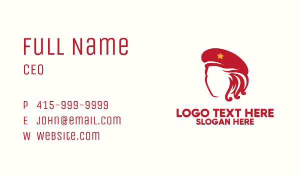 Red Hat Lady Business Card Design Image Preview