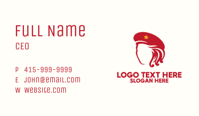 Red Hat Lady Business Card Image Preview
