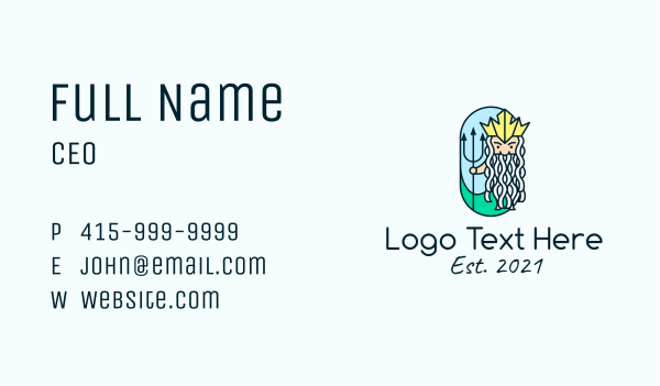 Poseidon Mascot  Business Card Design