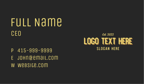 Retro Signage Wordmark Business Card Design Image Preview