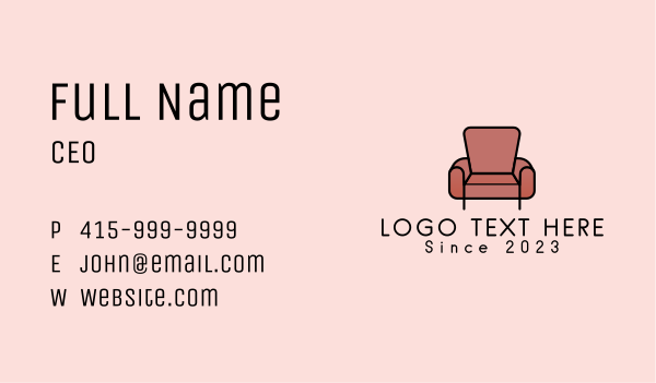 Classic Armchair Furniture Business Card Design Image Preview