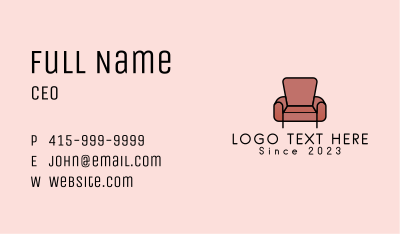 Classic Armchair Furniture Business Card Image Preview