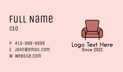 Classic Armchair Furniture Business Card