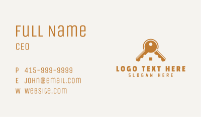 Orange Home Key Business Card Image Preview