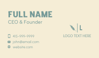 Green Natural Leaf Lettermark Business Card Design