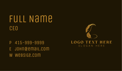 Feather Quill Pen Journalist Business Card Image Preview