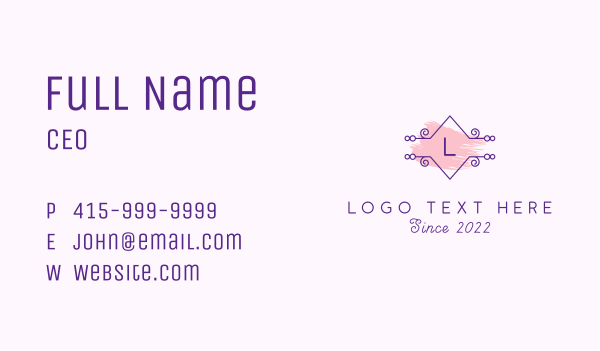 Fashion Watercolor Lettermark Business Card Design Image Preview