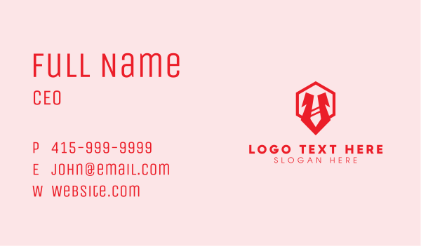 Red Hexagon Tie Business Card Design Image Preview
