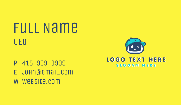 Cute Robot Hat Business Card Design Image Preview