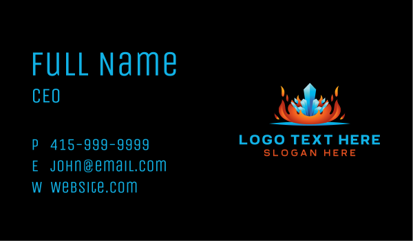 Fire Ice Crystal Business Card Design Image Preview