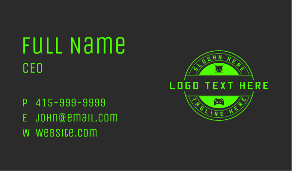 Green Gaming Skull Business Card Design Image Preview