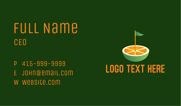 Orange Golf Course  Business Card Design Image Preview