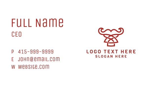 Modern Bull Outline Business Card Design Image Preview