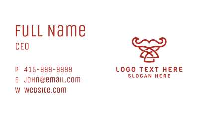 Modern Bull Outline Business Card Image Preview