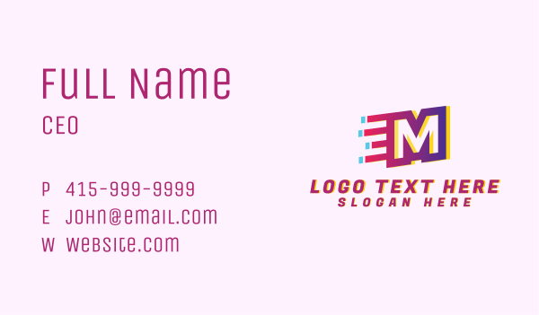Speedy Letter M Motion Business Card Design Image Preview