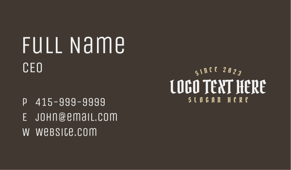 Hipster Classic Clothing Wordmark Business Card Design Image Preview