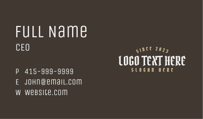 Hipster Classic Clothing Wordmark Business Card Image Preview