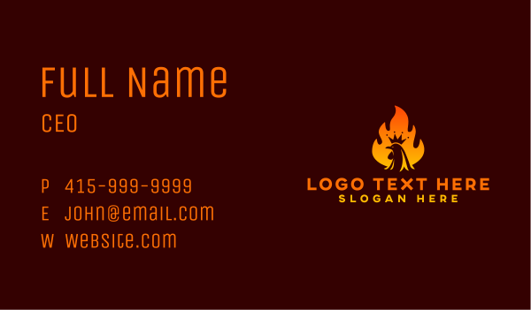 Flame Rooster Crown Business Card Design Image Preview