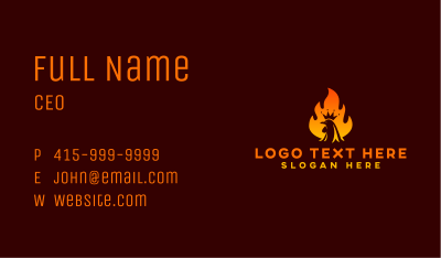 Flame Rooster Crown Business Card Image Preview