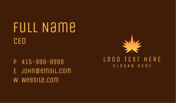 Orange Maple Leaf Business Card Design Image Preview