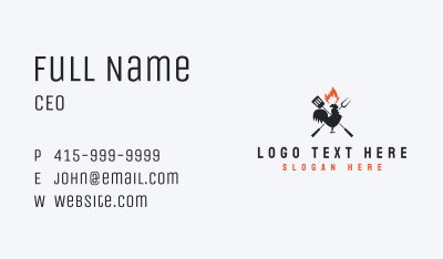 Flame BBQ Chicken Business Card Image Preview