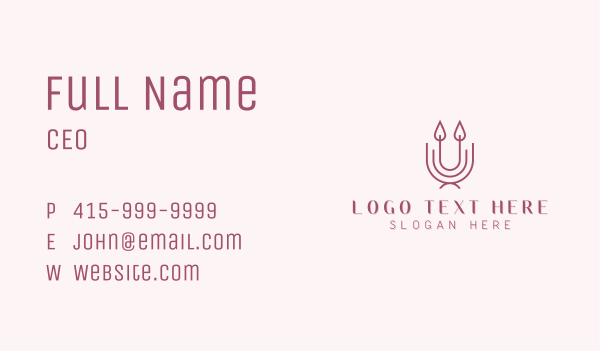 Decor Candle Letter U Business Card Design Image Preview