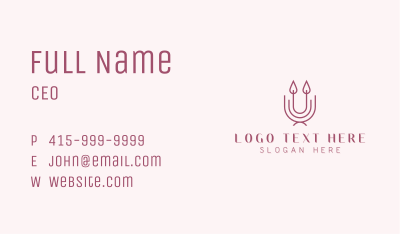 Decor Candle Letter U Business Card Image Preview