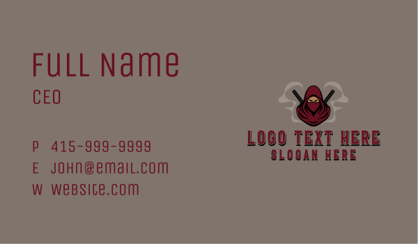 Red Ninja Gaming Business Card Design Image Preview