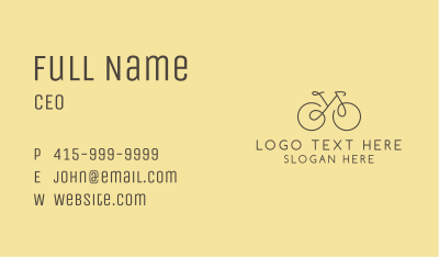 Yellow Bicycle Monoline Business Card Image Preview