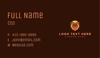 Lion Feline Banking Business Card Image Preview
