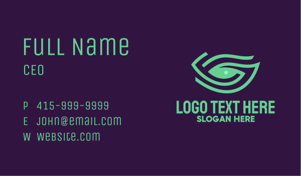 Green Natural Eye Business Card Design Image Preview