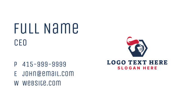 Medieval Gladiator Helmet Business Card Design Image Preview