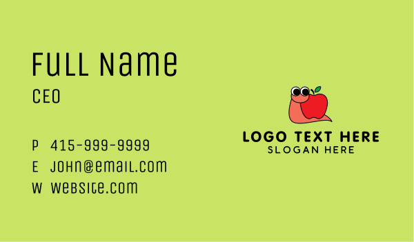 Snail Apple Mascot  Business Card Design Image Preview