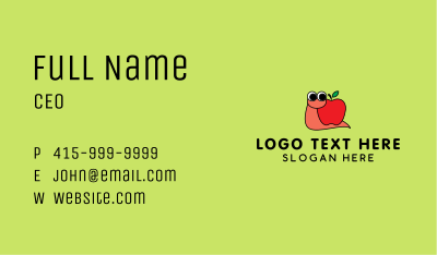 Snail Apple Mascot  Business Card Image Preview