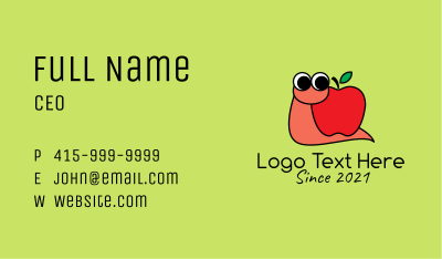 Snail Apple Mascot  Business Card