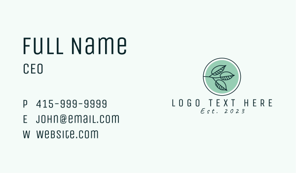 Organic Nature Spa  Business Card Design Image Preview