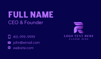 Technology Letter R Business Card Design