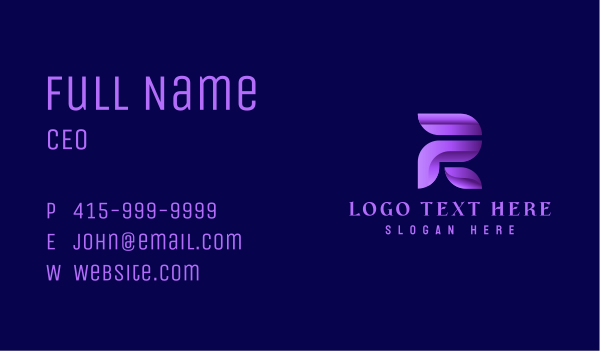 Technology Letter R Business Card Design Image Preview