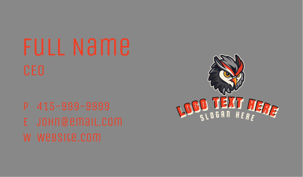 Owl Bird Gaming Business Card Design Image Preview