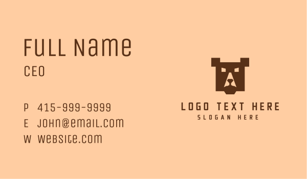 Brown Square Bear Business Card Design Image Preview