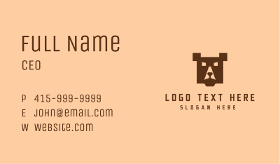 Brown Square Bear Business Card Image Preview