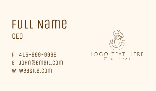 Retro Hipster Man Business Card Design Image Preview