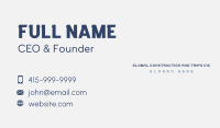 Blue Stencil Wordmark Business Card Image Preview