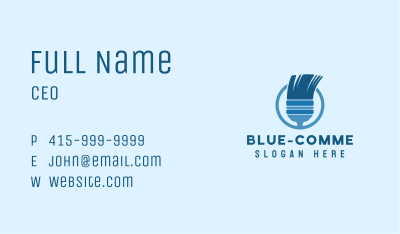 Blue Interior Design Paintbrush Business Card Image Preview