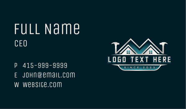 Hammer Carpentry Construction Business Card Design Image Preview