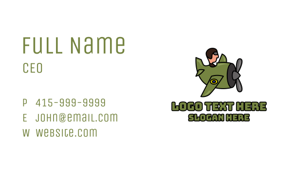 Kiddie Army Plane Business Card Design Image Preview