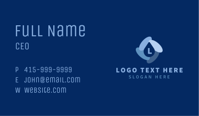 Water Droplet Lettermark Business Card Image Preview