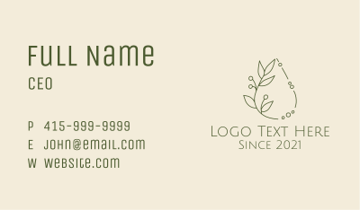 Essential Oil Drop Business Card Image Preview