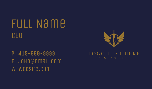 Royal Shield Wings Business Card Design Image Preview